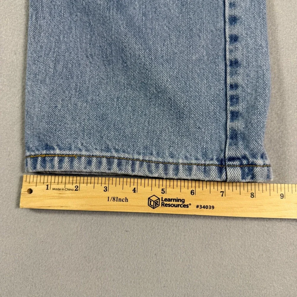 Levis 505 Regular Fit Jeans Mens 36x32 Light Wash Blue Straight Leg Denim‎